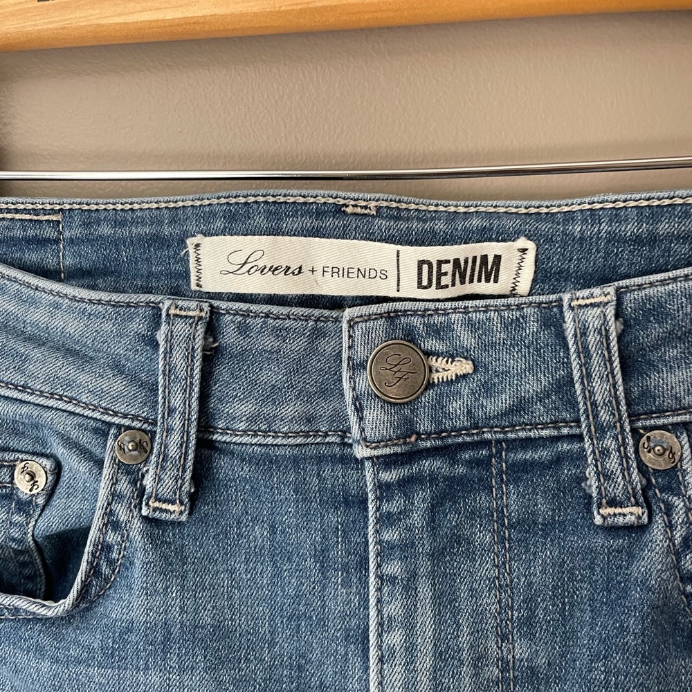 Lovers + Friends Mason Denim Jeans High Waist Skinny Medium Wash Revolve 27 - Picture 3 of 4